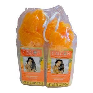 Calgon Hawaiian Ginger Ultra Moisturizing Bath Beads 3.5 oz Two Boxes Small Poof